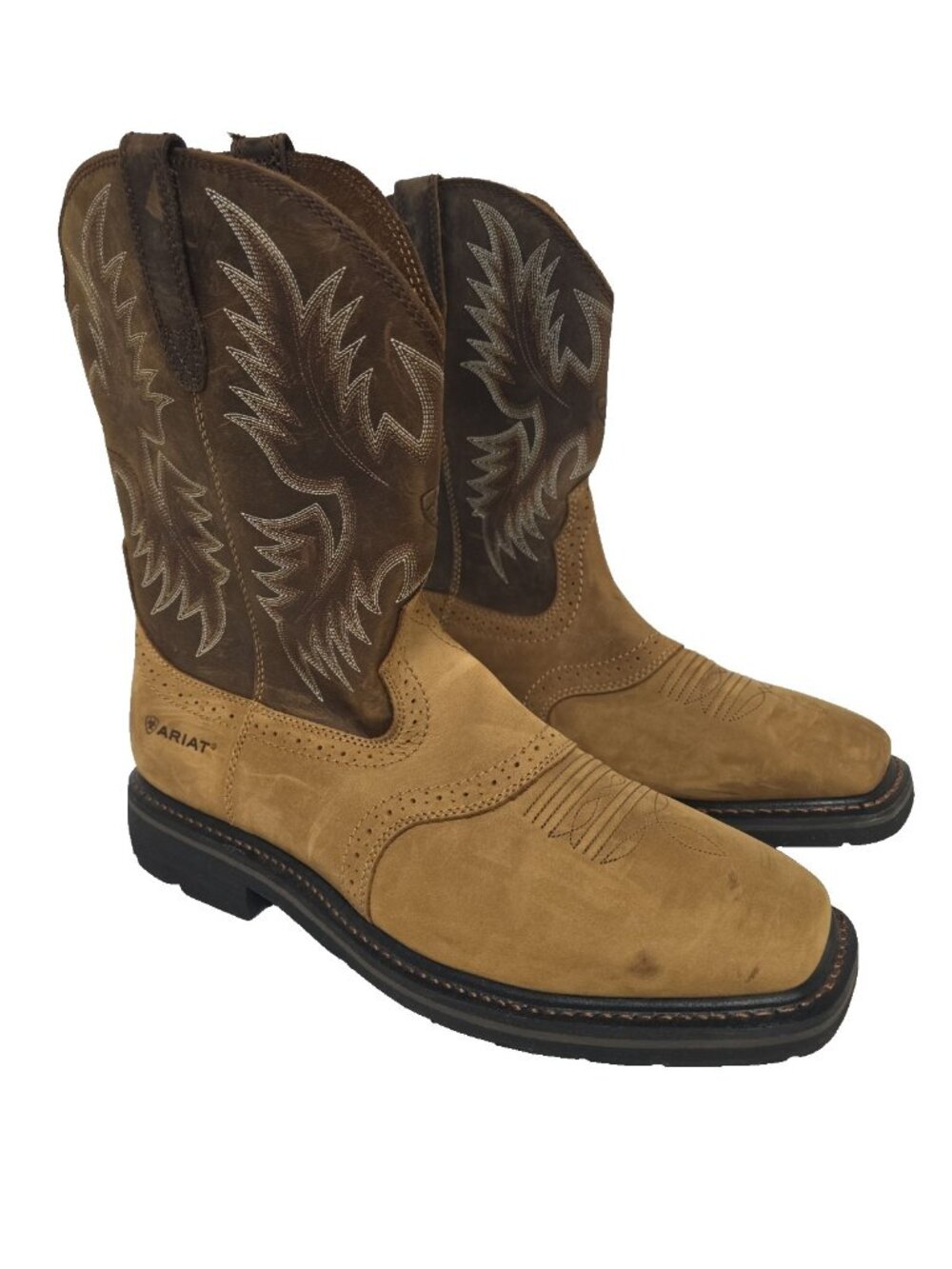 Ariat Men's 10" Sierra Pull On Soft Toe Western Work Boot Brown Size 14 EE